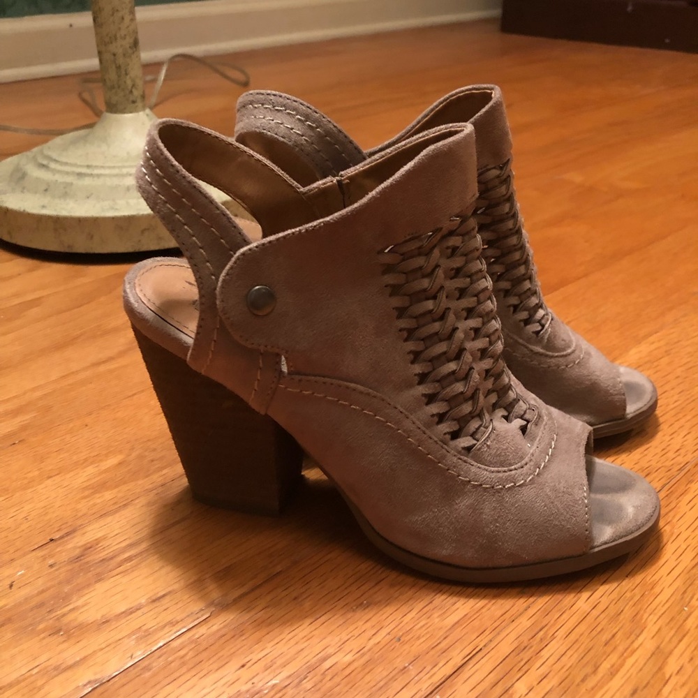 Not Rated suede peep toe bootie